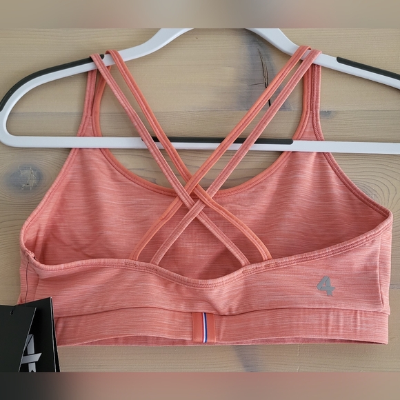 NWT FourLaps Vitality Sports Bra Peach Blush Space Dye size M - Picture 2 of 7